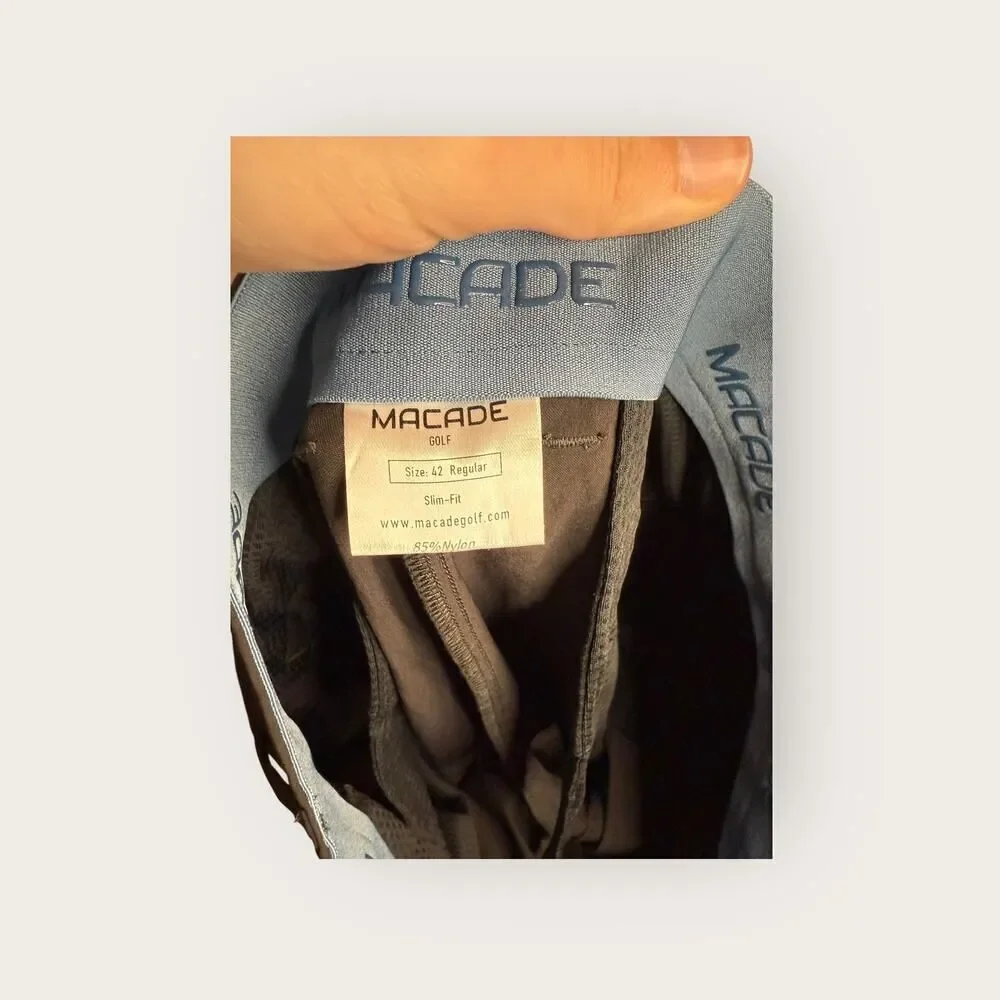 Macade Golf Slim-Fit Performance Pants‎ | Size 42R | Black Zipper Ankles | NWT